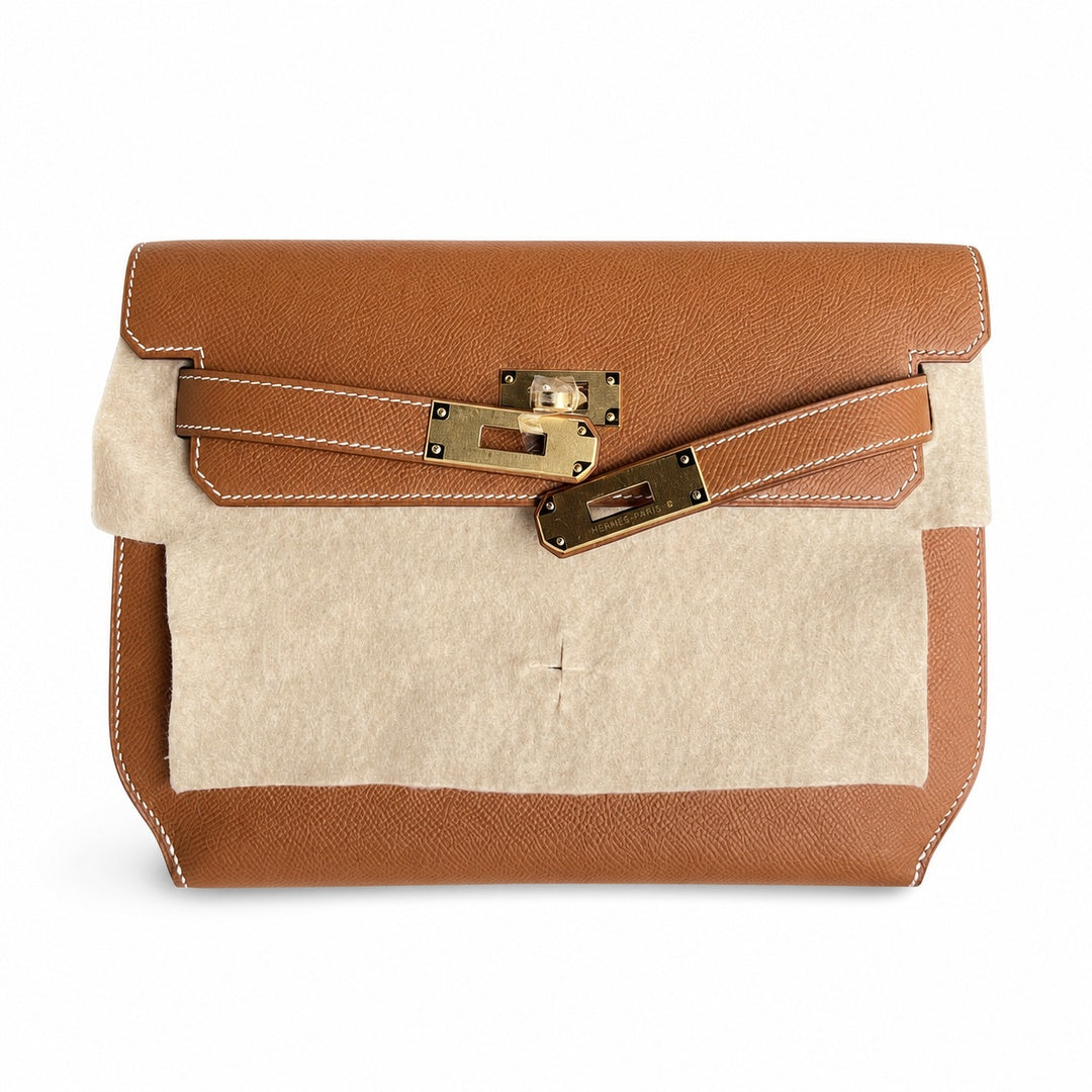 Hermès Kelly Dépêches 25cm Gold Epsom Calf Leather Gold Hardware