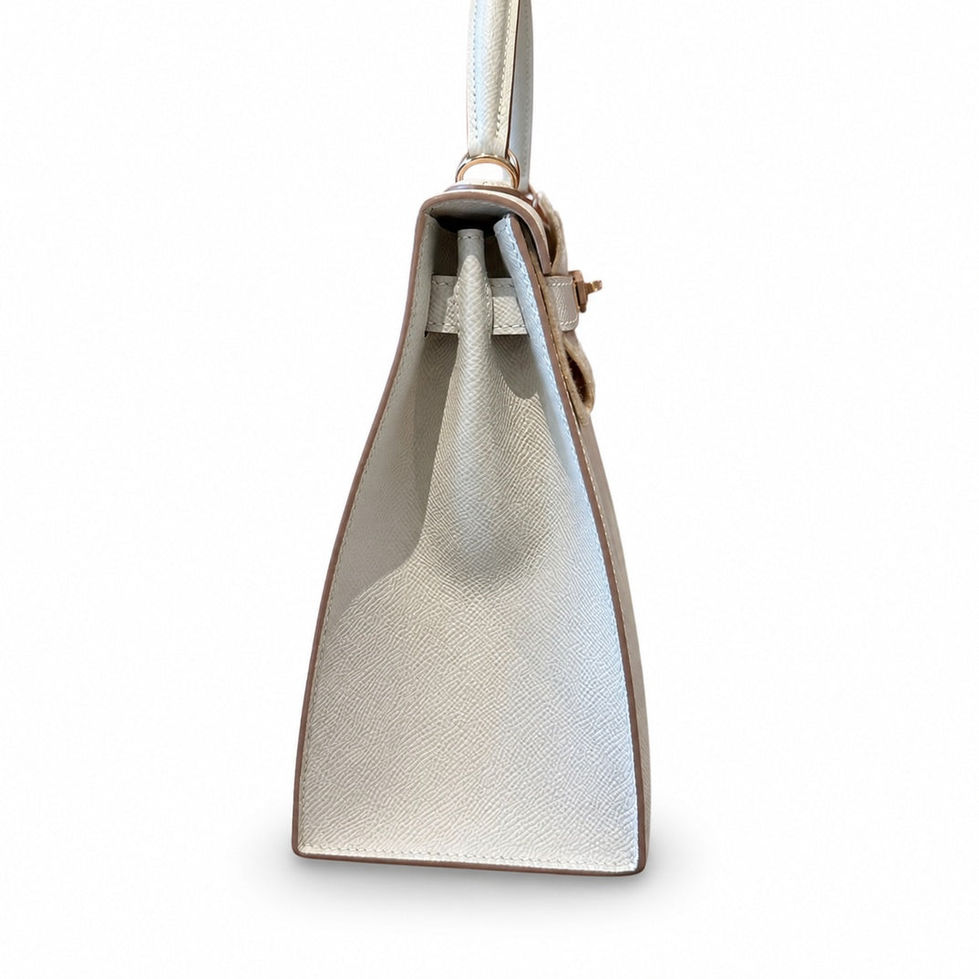 Hermès Kelly Sellier 28cm Craie Epsom Calf Leather Rose Gold Hardware