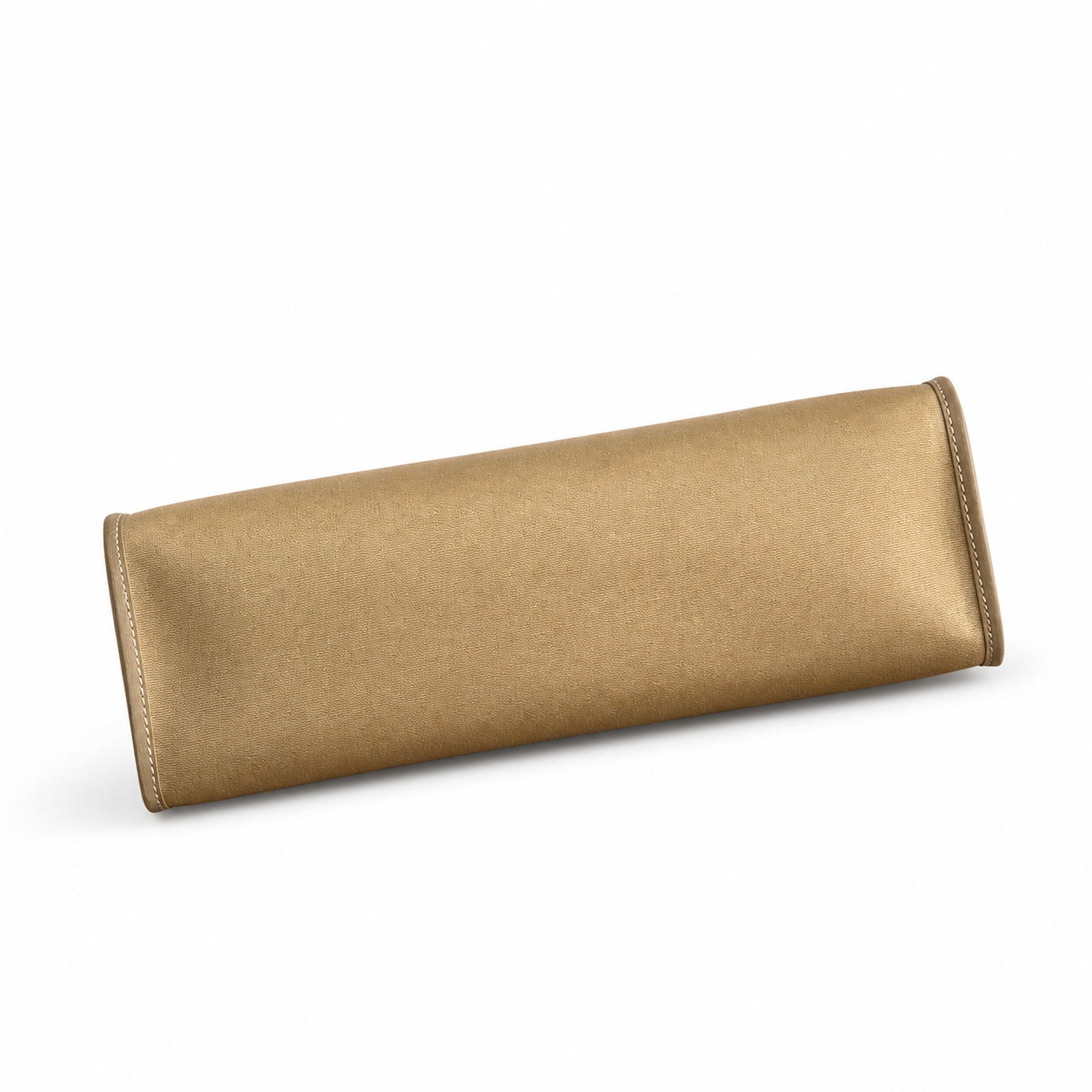 Hermès Herbag 31 Khaki Canvas & Caramel Calf Leather Palladium Hardware
