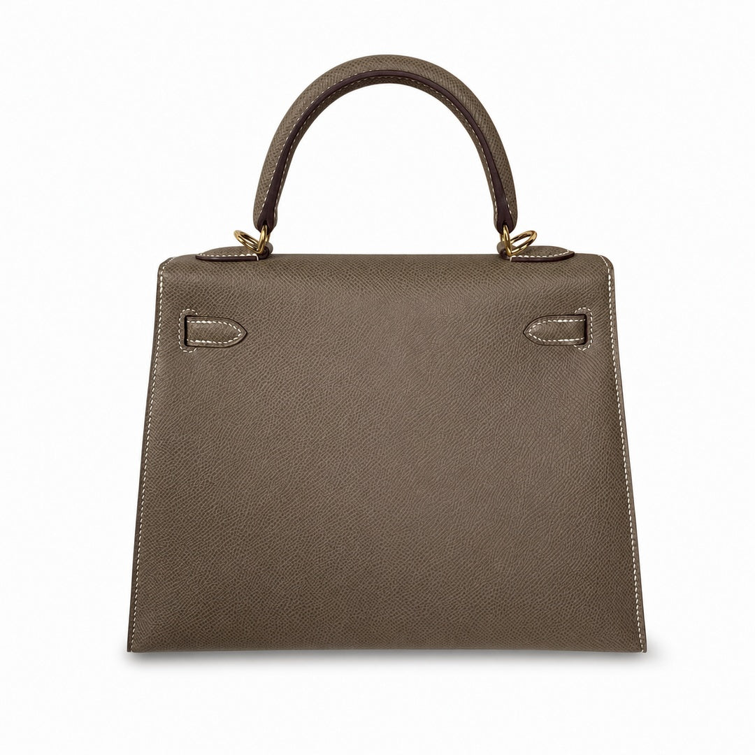 Hermès Mini Kelly II 25cm Etoupe Epsom Calf Leather Gold Hardware