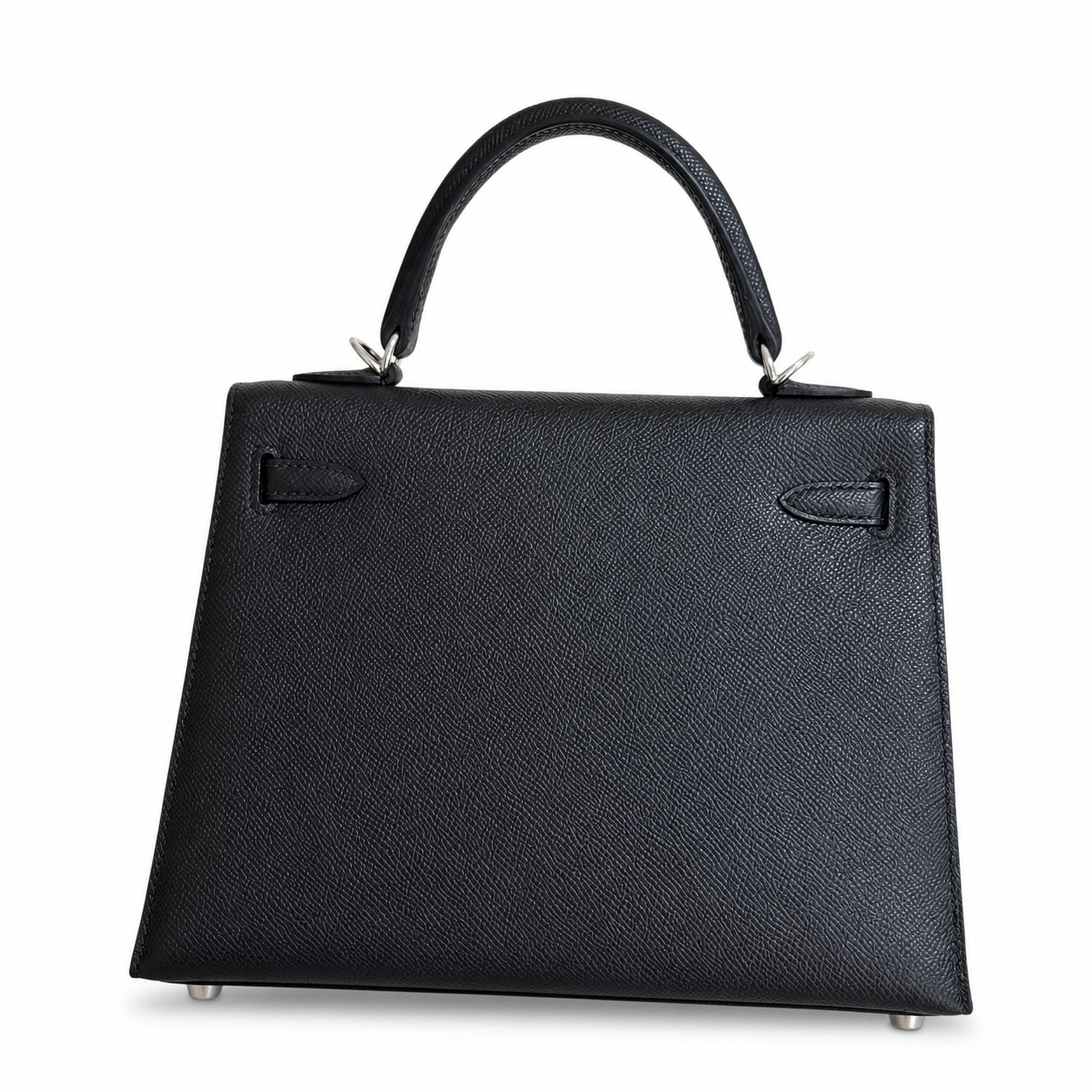 Hermès Kelly Sellier 25 Noir Epsom Calf Leather Palladium Hardware