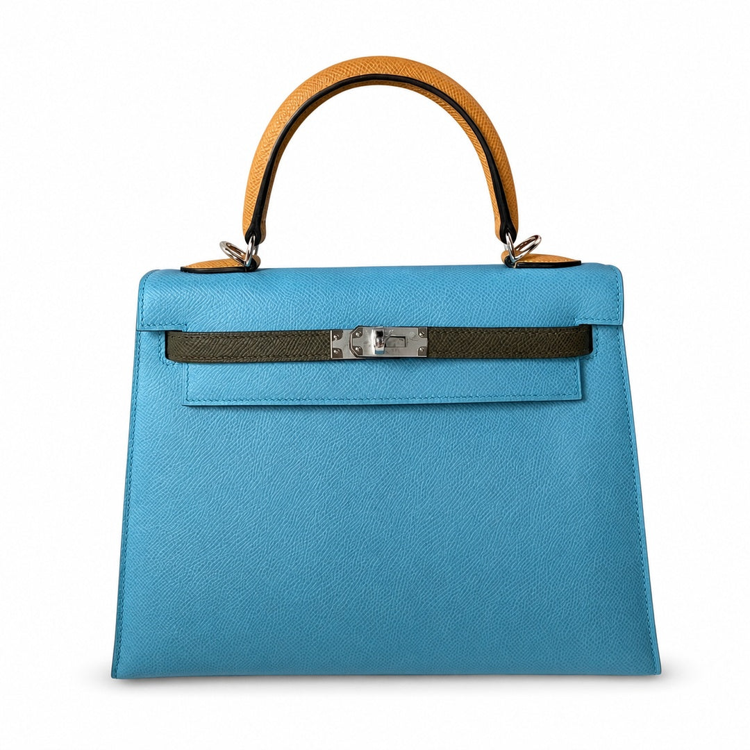 Hermès Mini Kelly II 25cm Bleu Nord Color Matching Epsom Calf Leather Palladium Hardware