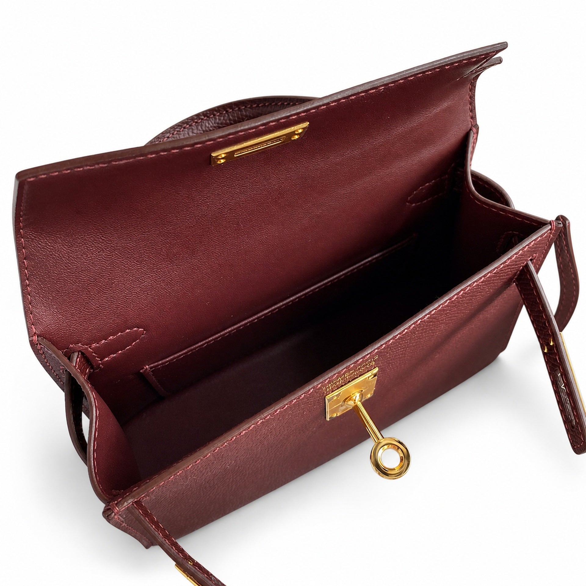 Hermès Kelly Sellier 19 Bordeaux Epsom Calf Leather Gold Hardware