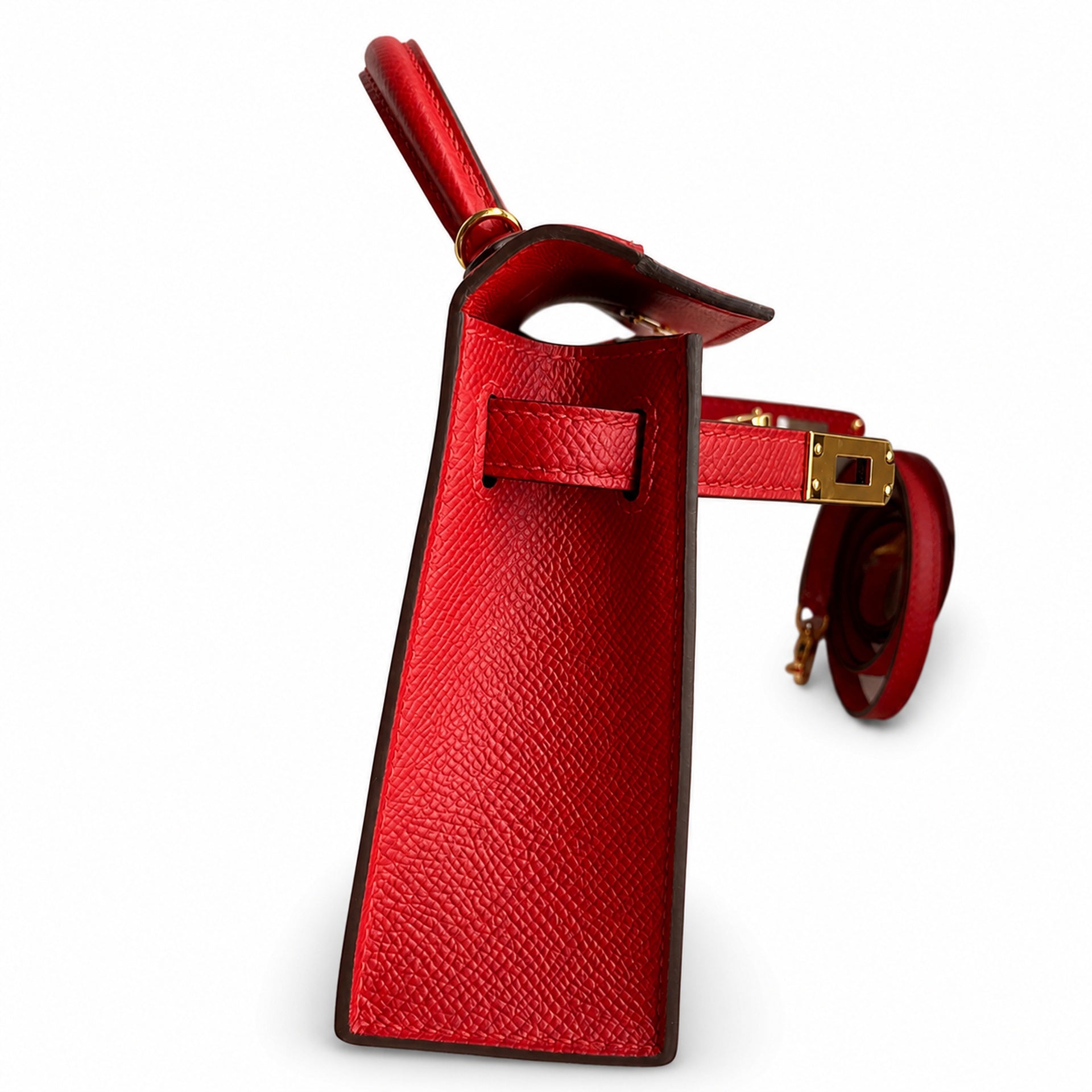 Hermès Kelly Sellier 19 Rouge Casaque Epsom Gold Hardware
