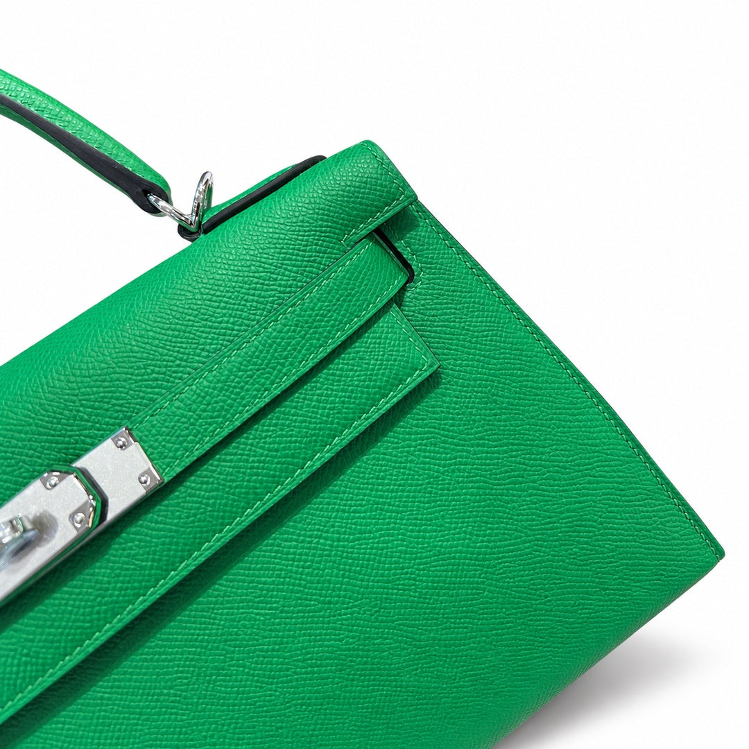 Hermès Kelly II 25cm Bambou Epsom Calf Leather Palladium Hardware