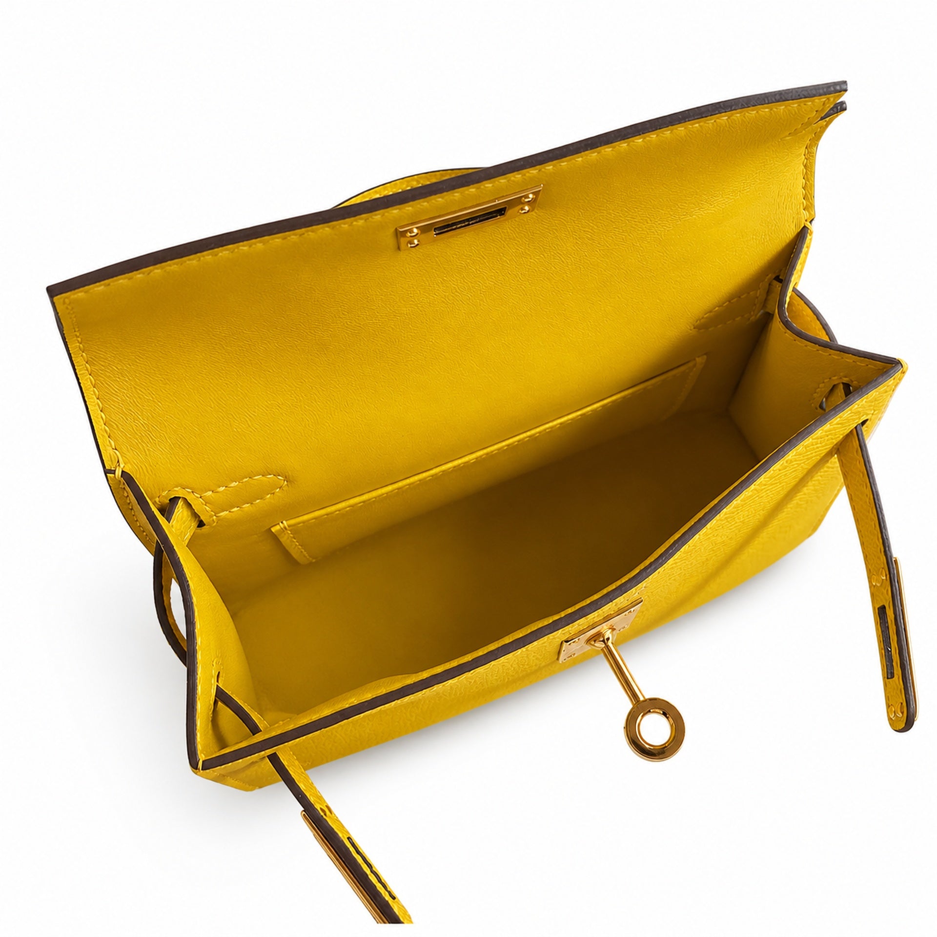 Hermès Kelly Sellier 19 Jaune Naples Epsom Gold Hardware