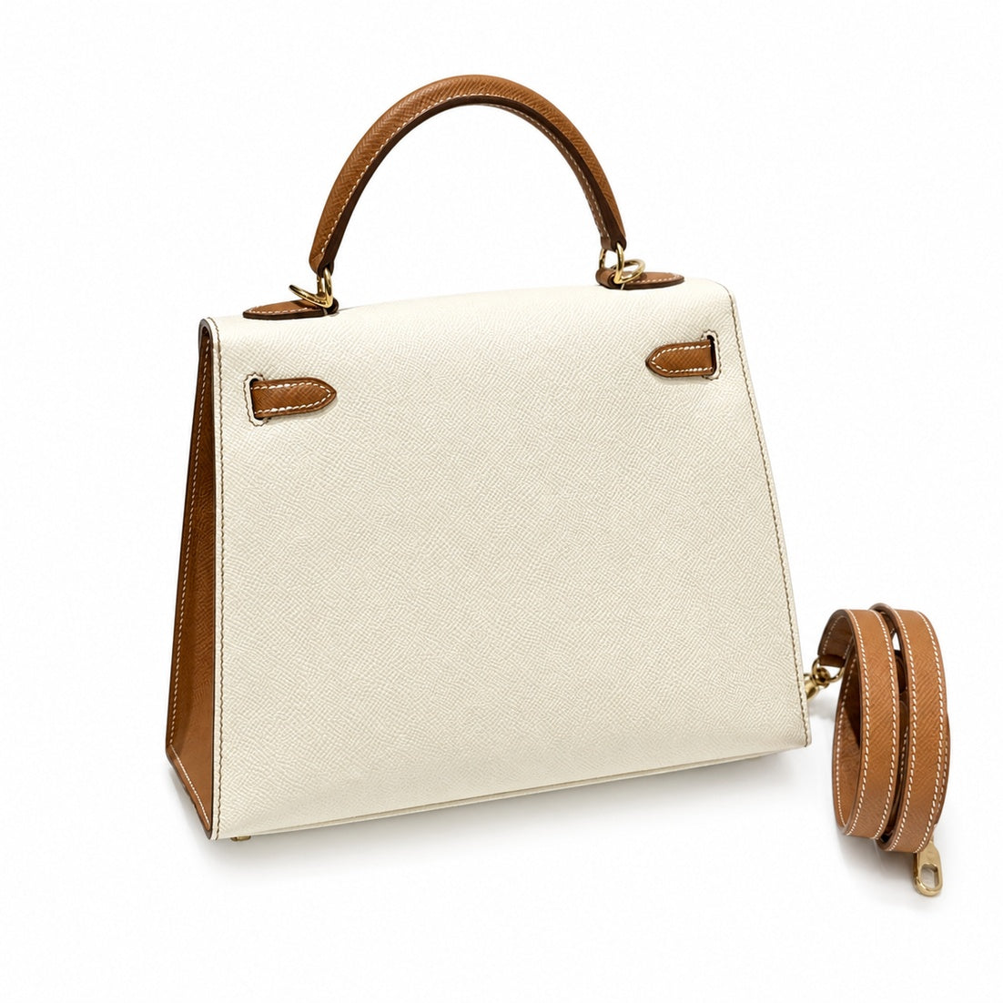 Hermès Kelly 25 Color-Block Epsom Gold Hardware