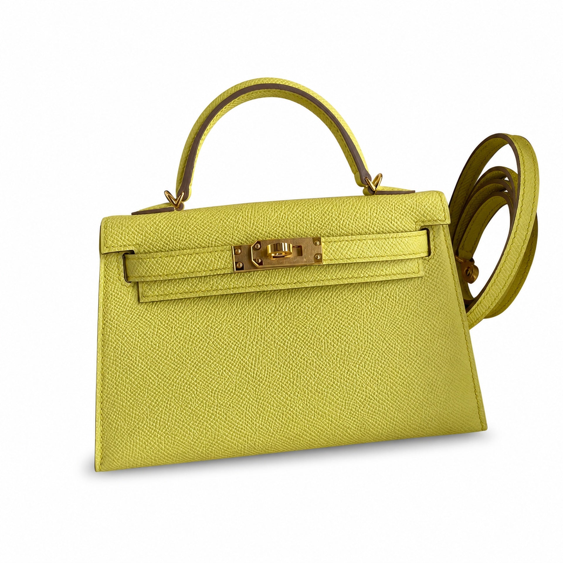 Hermès Kelly Sellier 19 Jaune Citron Epsom Gold Hardware