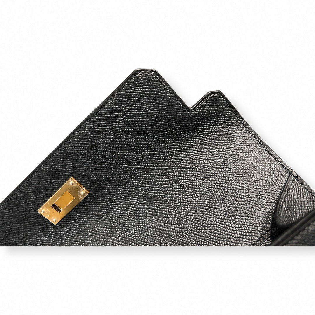 kelly Depeches 25cm Epsom leather  Noir Gold Hardware