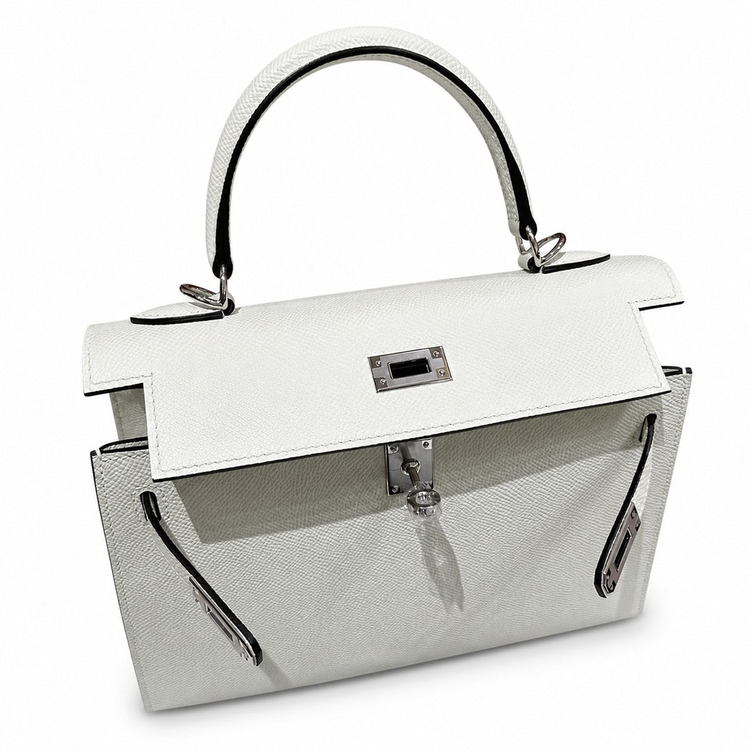 Hermès Kelly Sellier 25cm Vert Fizz Epsom Calf Leather Palladium Hardware
