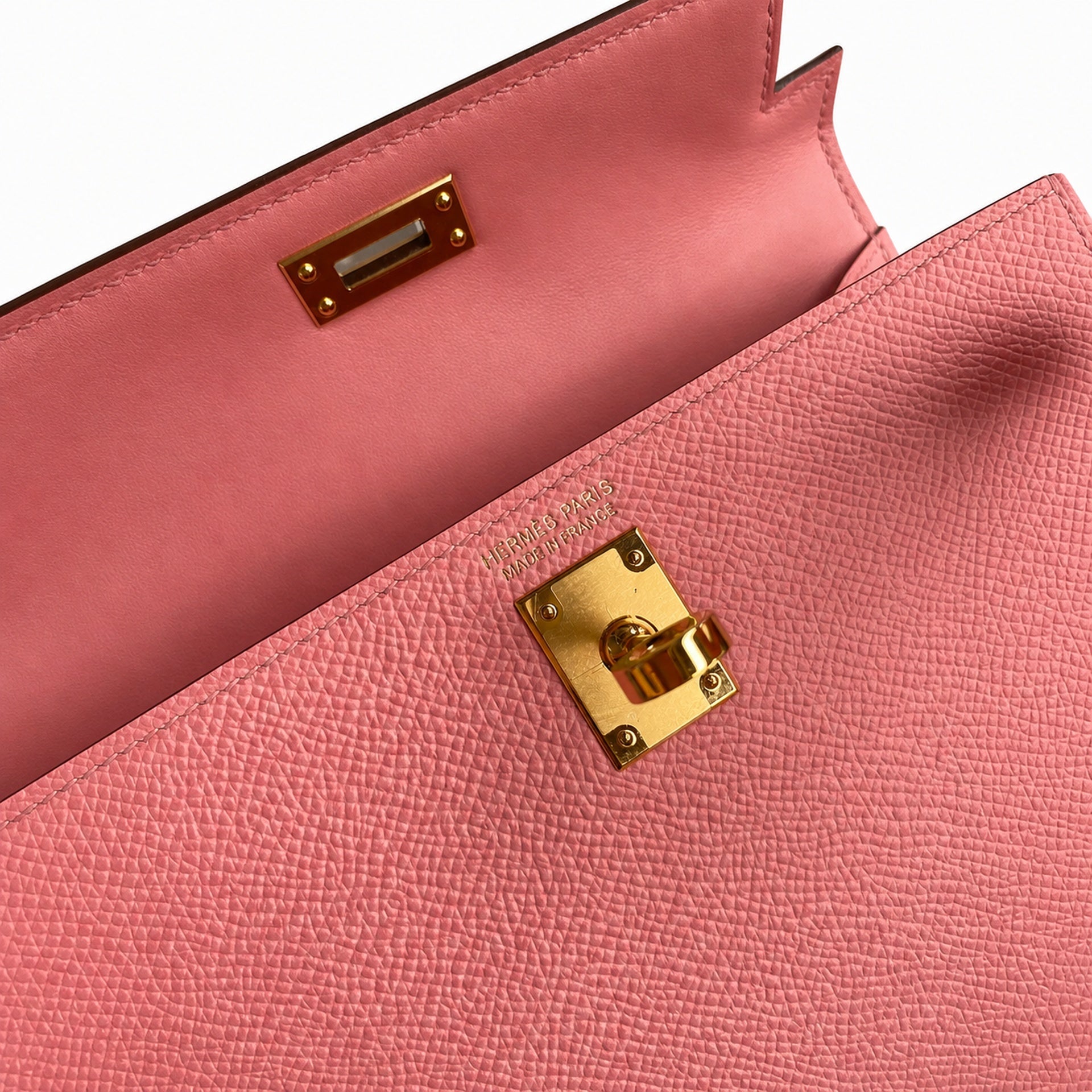 Hermès Kelly Sellier 19 Rose Confetti Epsom Gold Hardware
