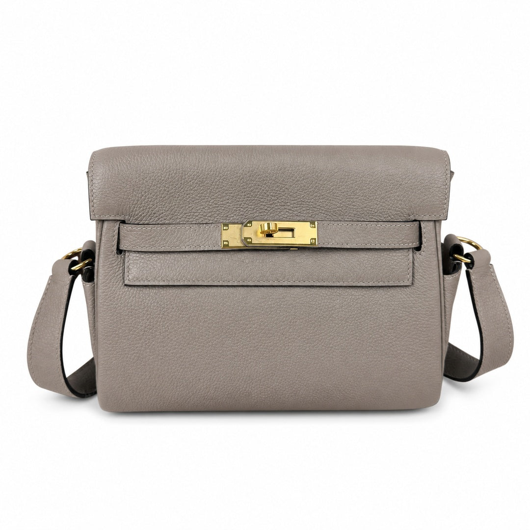 Kelly Messenger PM 27 Veau Togo, Gris Perle, Gold Hardware
