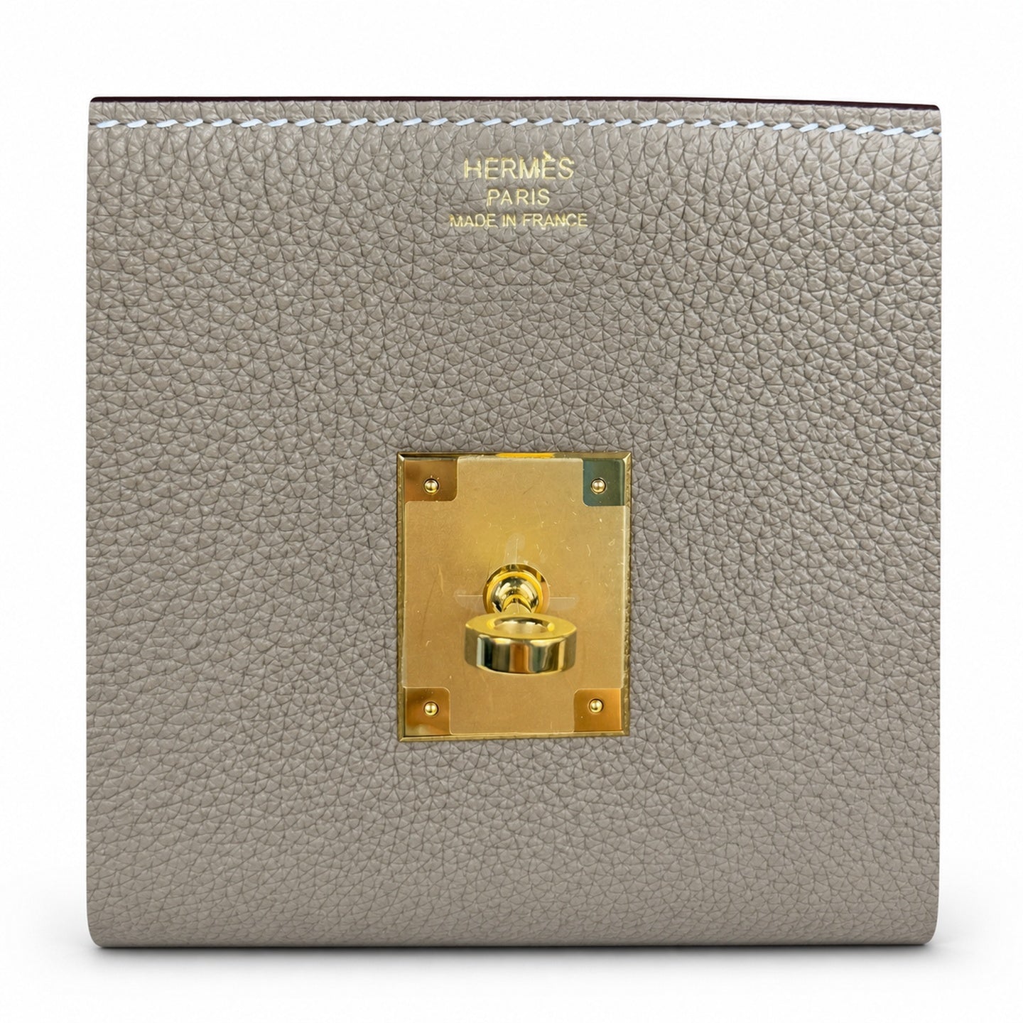 Kelly Messenger PM 27 Veau Togo, Élephant, Gold Hardware