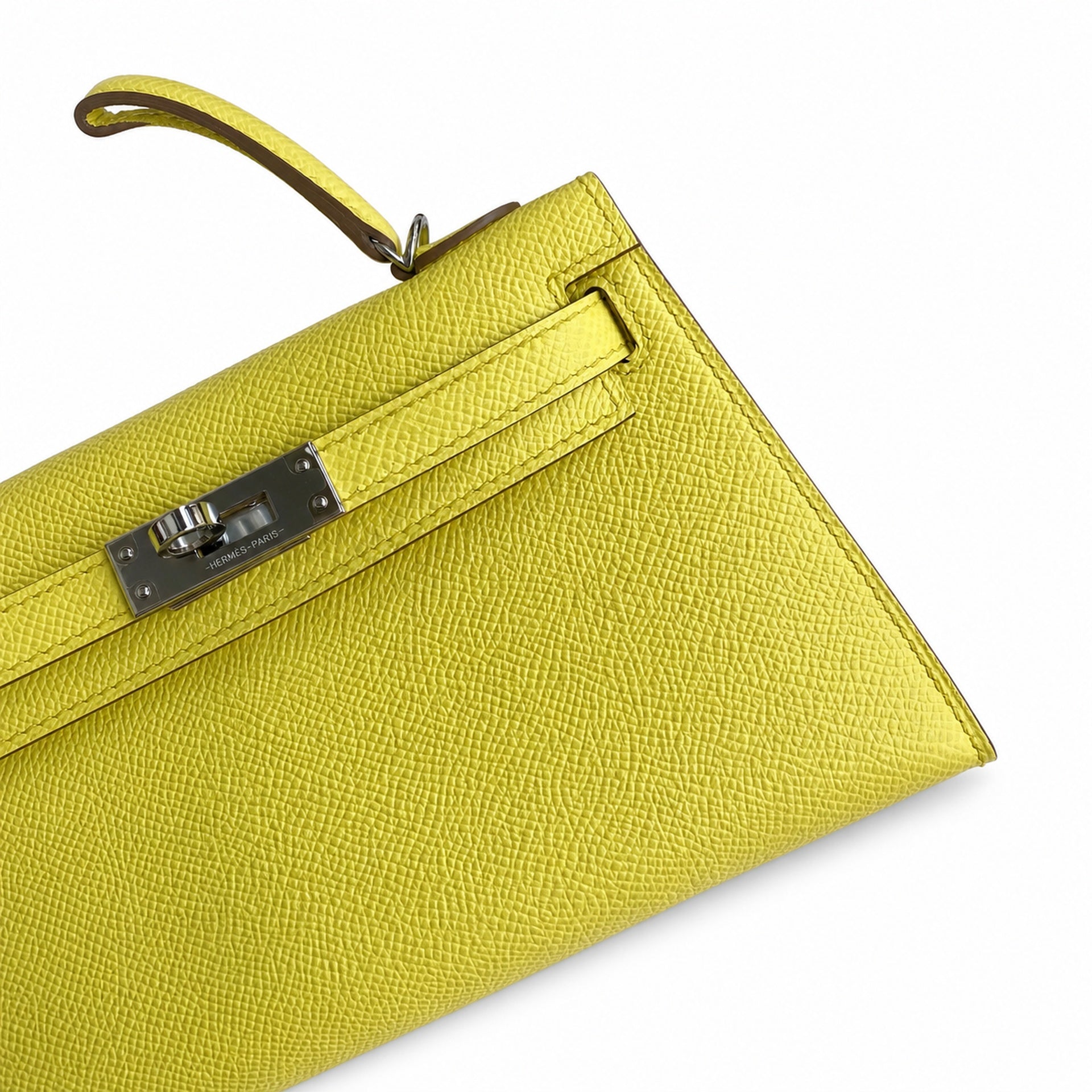 Hermès Kelly Sellier 19 Jaune Citron Epsom Palladium Hardware