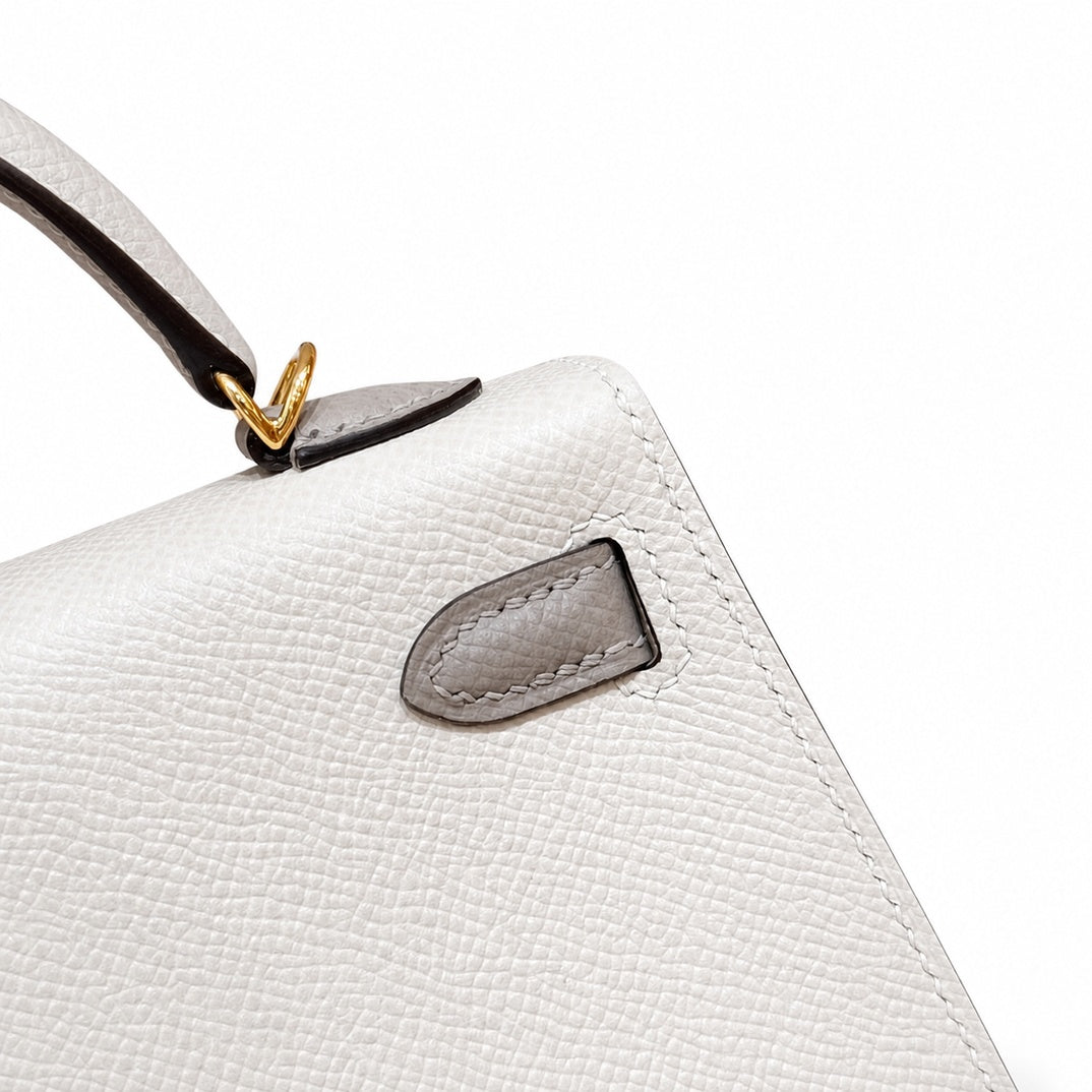 Hermès Mini Kelly II 20 Craie Epsom Calf Leather Gold Hardware