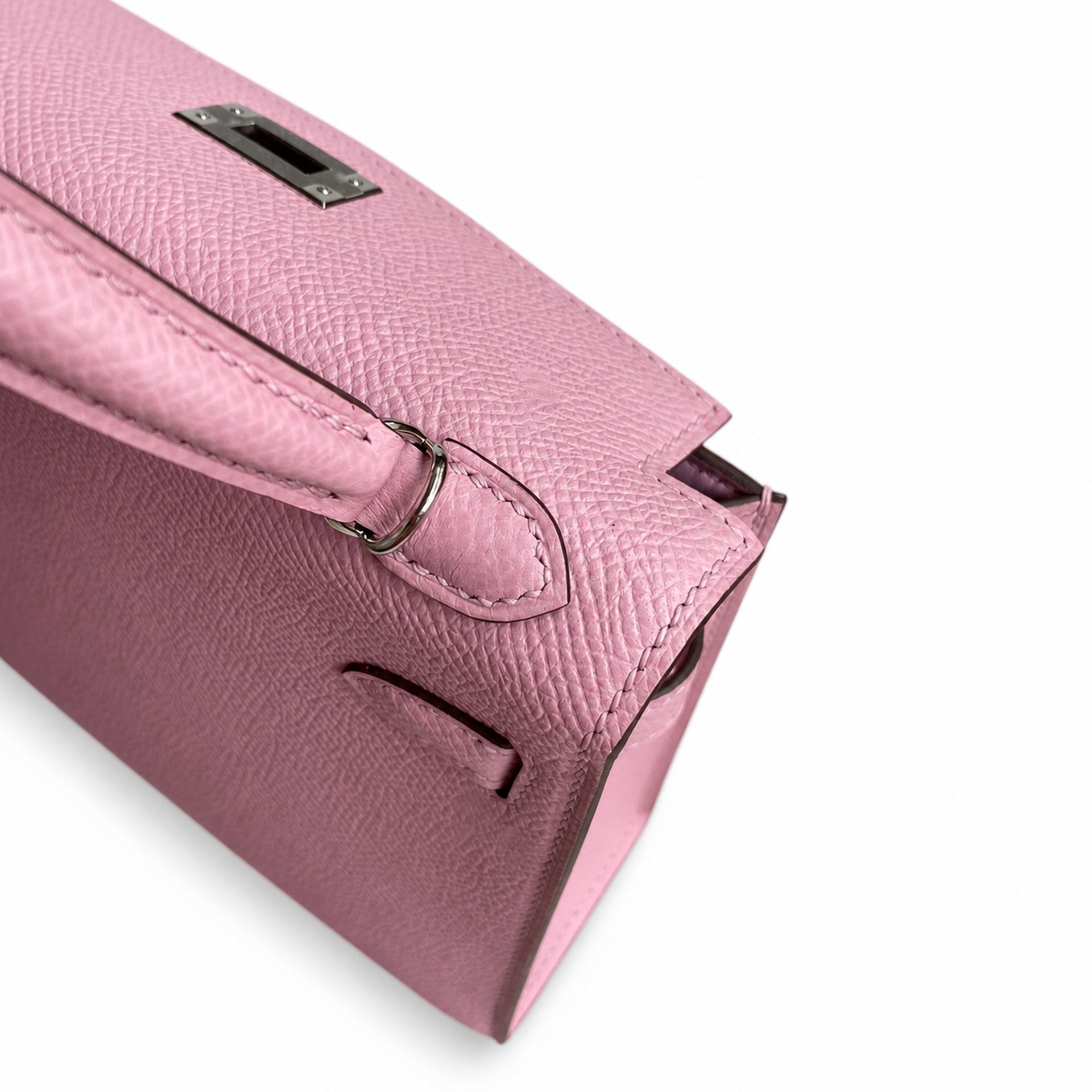 Hermès Mini Kelly II 19cm Mauve Sylvestre Epsom Calf Leather Palladium Hardware