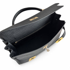 Hermès Kelly Sellier 40 Noir Togo Calf Leather Gold Hardware