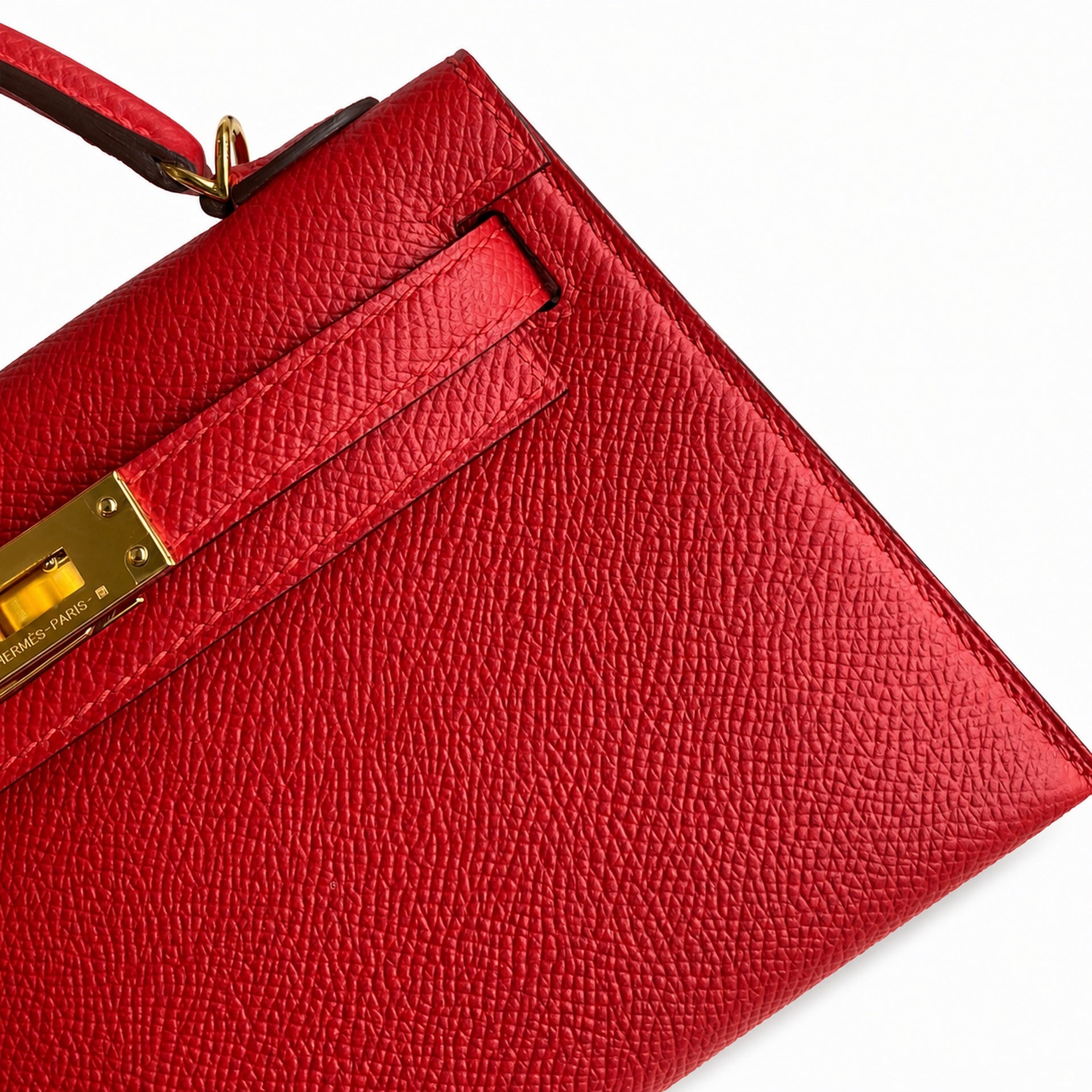 Hermès Kelly Sellier 19 Rouge Casaque Epsom Gold Hardware