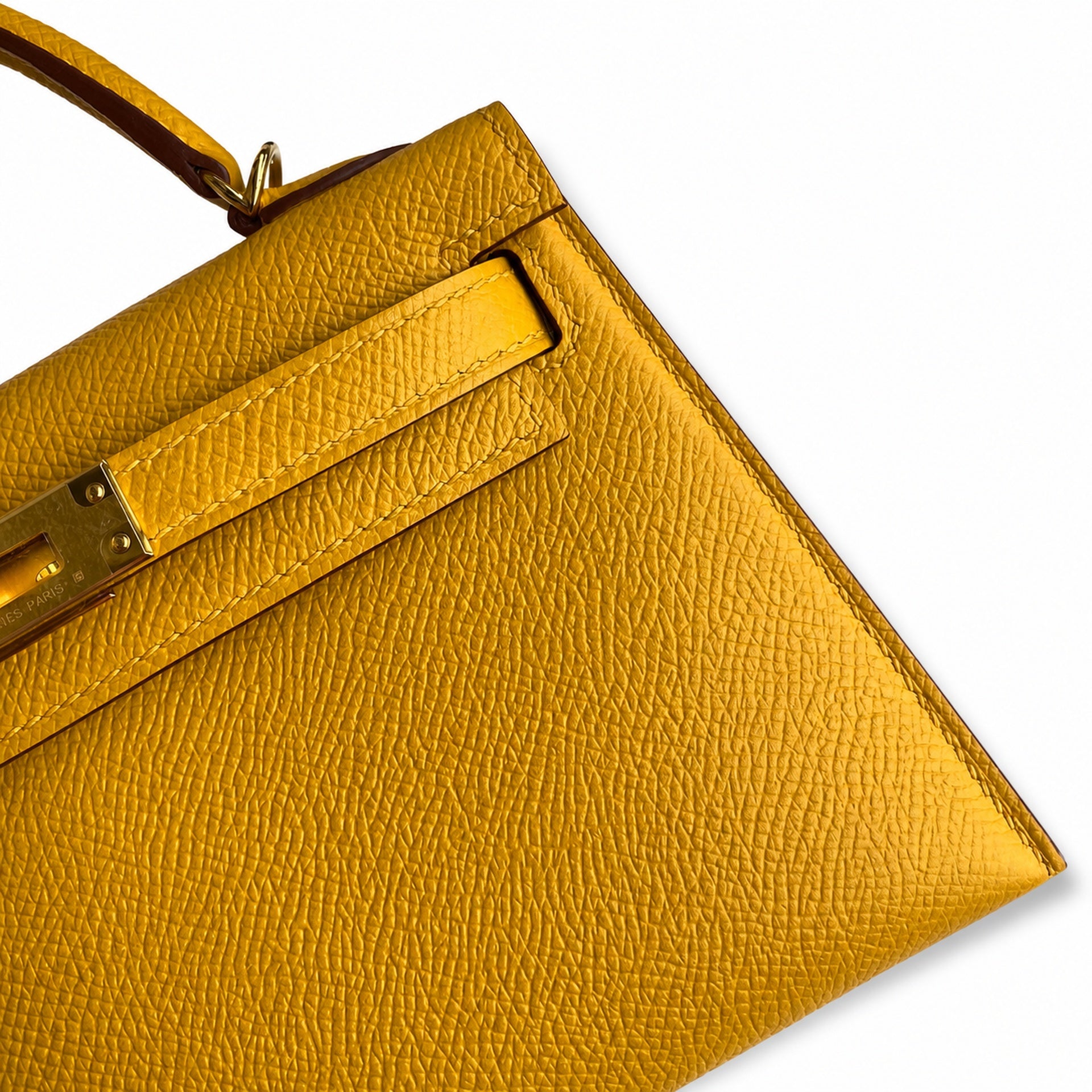 Hermès Kelly Sellier 19 Jaune Ambre Epsom Gold Hardware