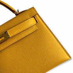 Hermès Kelly Sellier 19 Jaune Ambre Epsom Gold Hardware