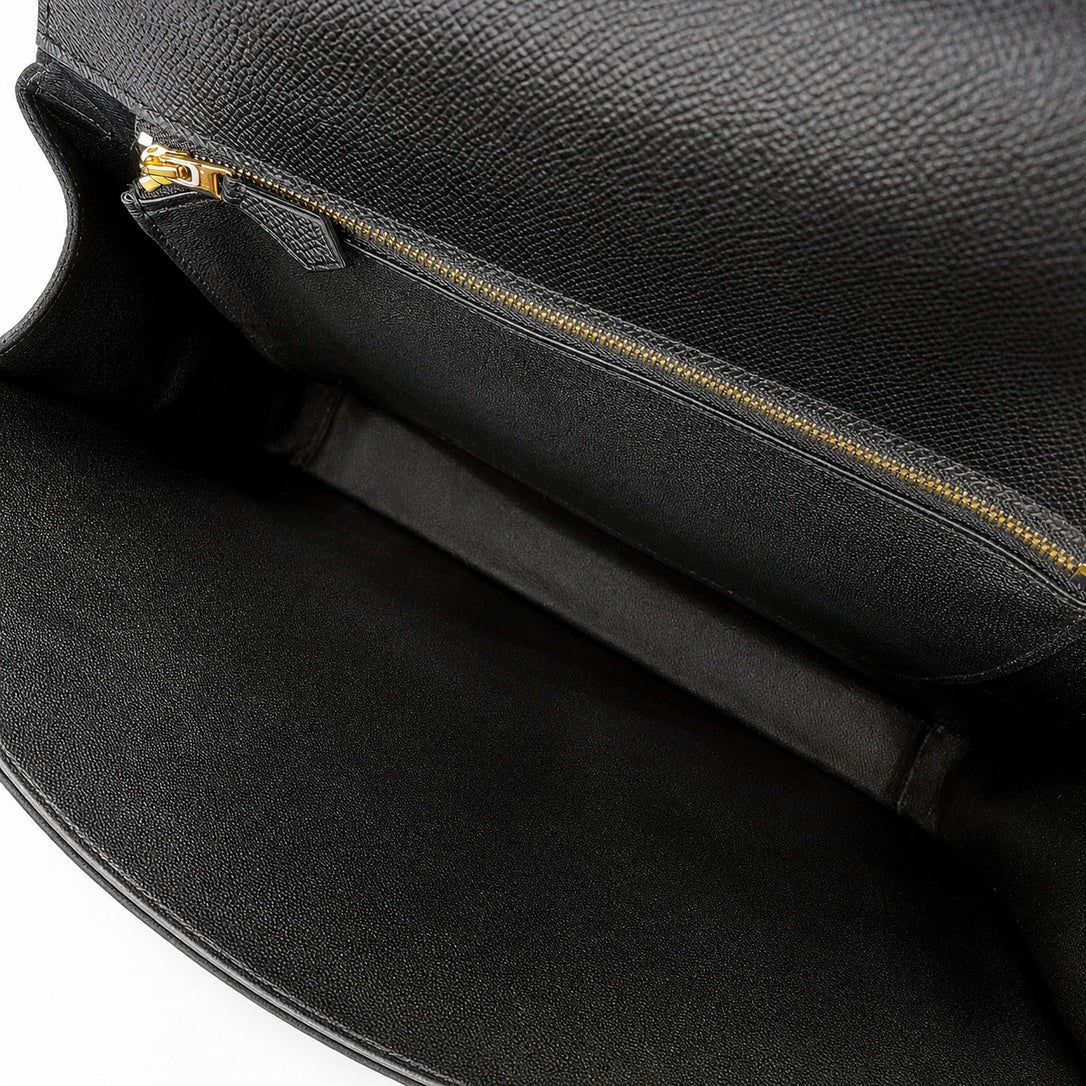 Kelly Depeche 36cm Epsom leather Noir Gold Hardware