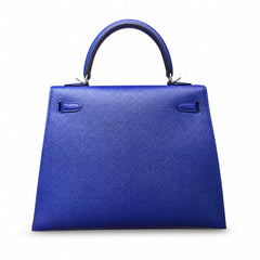 Hermès Kelly II 25cm Bleu Électrique Epsom Calf Leather Palladium Hardware