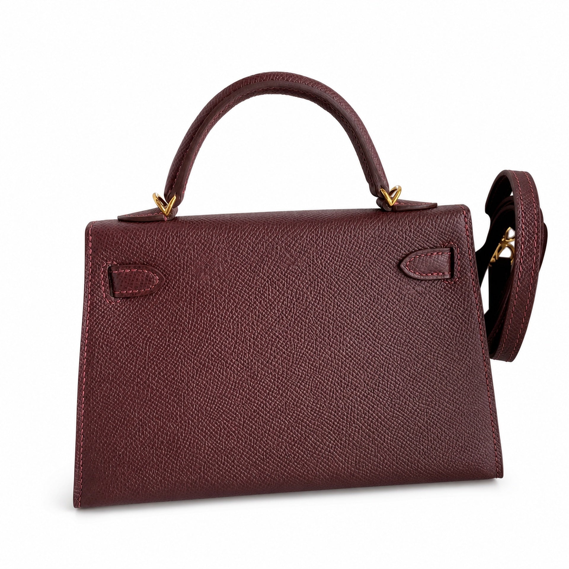 Hermès Kelly Sellier 19 Bordeaux Epsom Calf Leather Gold Hardware