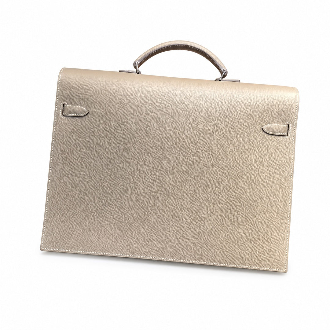 Hermès Kelly Briefcase 38cm Etoupe Epsom Calf Leather Palladium Hardware