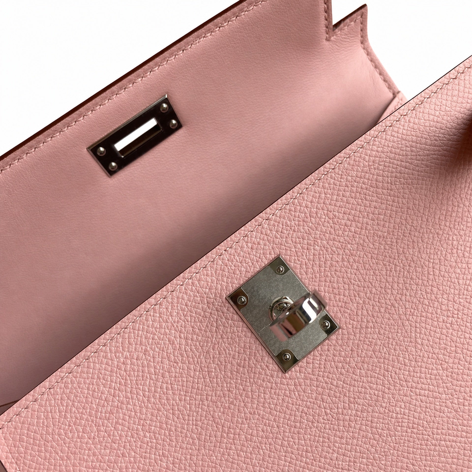 Hermès Kelly Sellier 19 Rose Sakura Epsom Palladium Hardware
