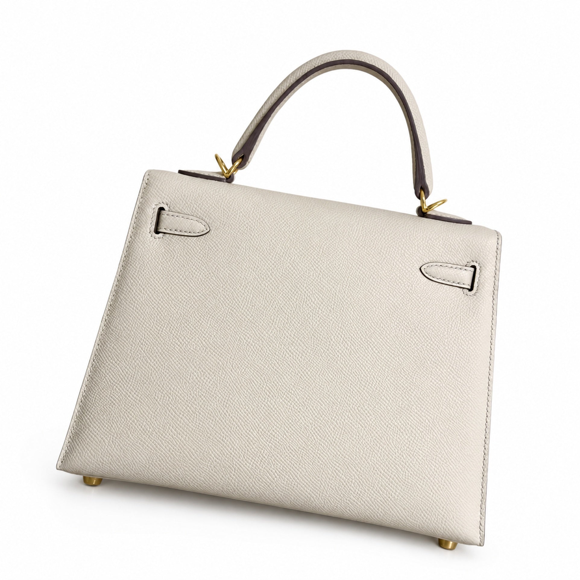 Hermès Kelly Sellier 25 Craie Epsom Calf Leather Gold Hardware