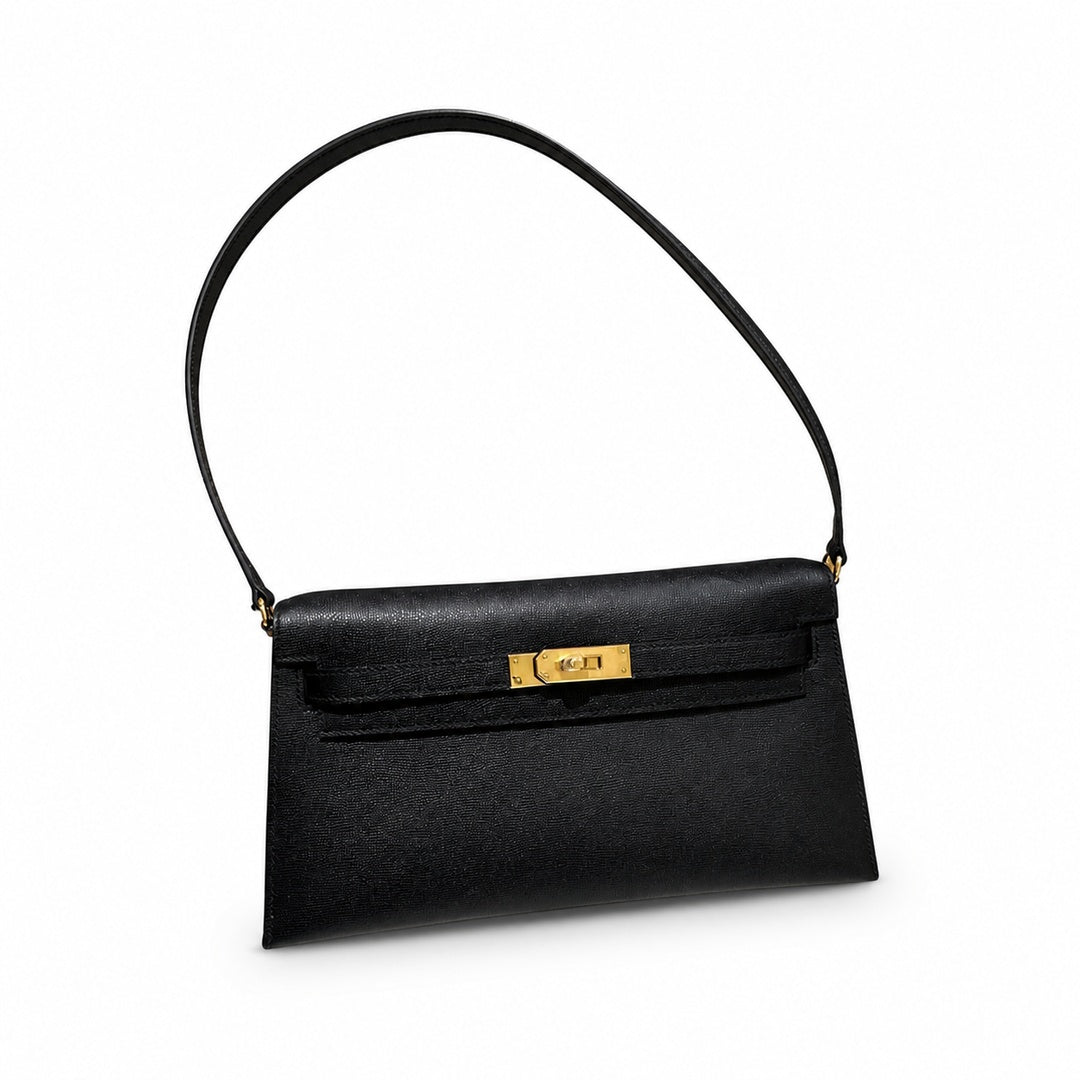 Hermès Kelly Elan Noir Epsom Calf Leather Gold Hardware