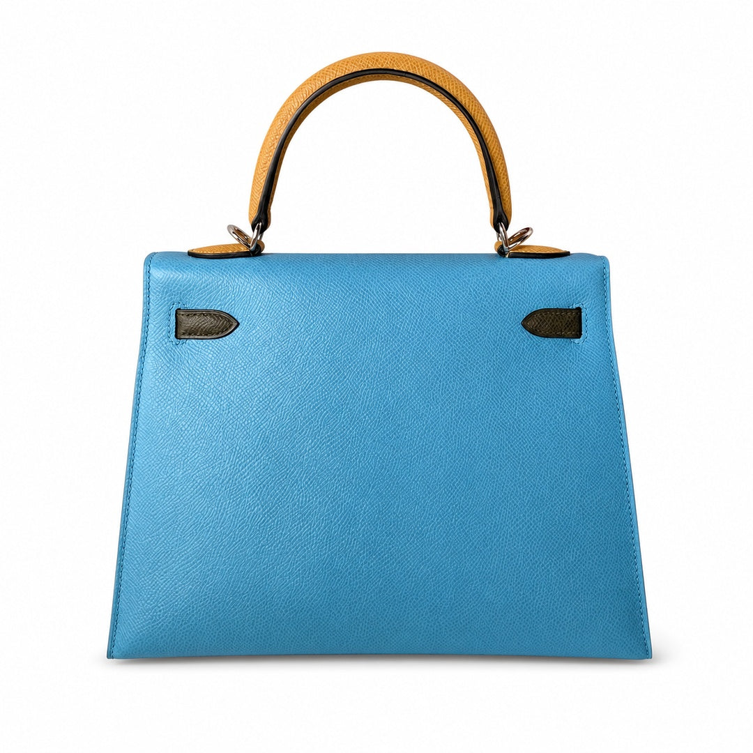 Hermès Kelly Sellier 25cm Nord Contrast Epsom Calf Leather Palladium Hardware