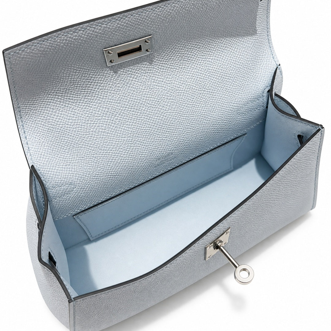 Hermès Mini Kelly II 22cm Bleu Brume Epsom Calf Leather Palladium Hardware