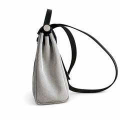 Hermès Herbag Zip 31 Écru Toile H Noir H Stripes Print / Noir Vache Hunter Leather Palladium Hardware