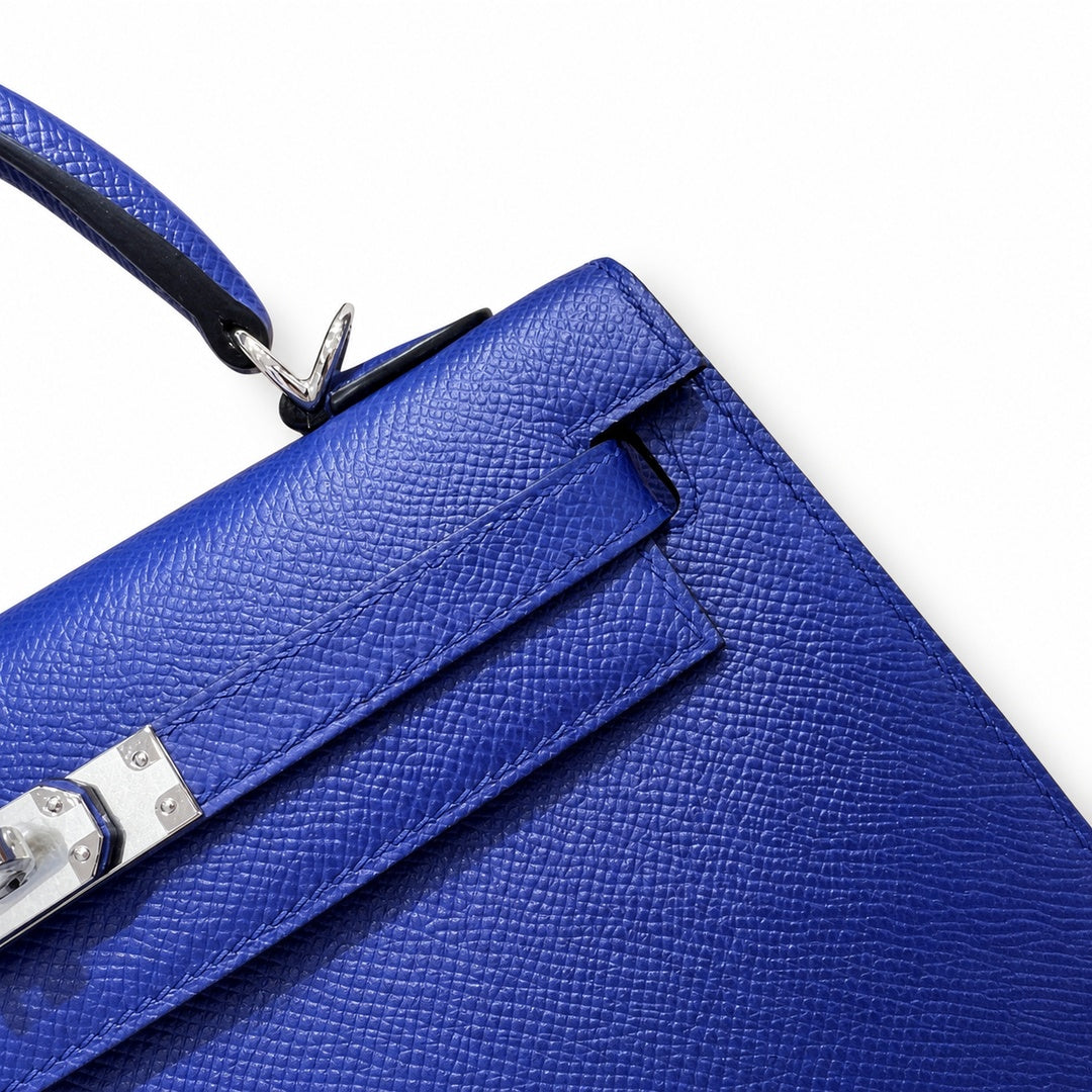 Hermès Kelly II 25cm Bleu Électrique Epsom Calf Leather Palladium Hardware
