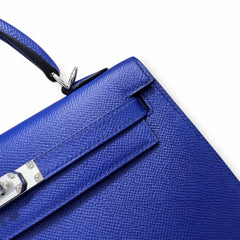 Hermès Kelly II 25cm Bleu Électrique Epsom Calf Leather Palladium Hardware