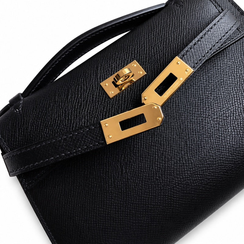 Hermès Mini Kelly II 22cm Noir Epsom Calf Leather Gold Hardware