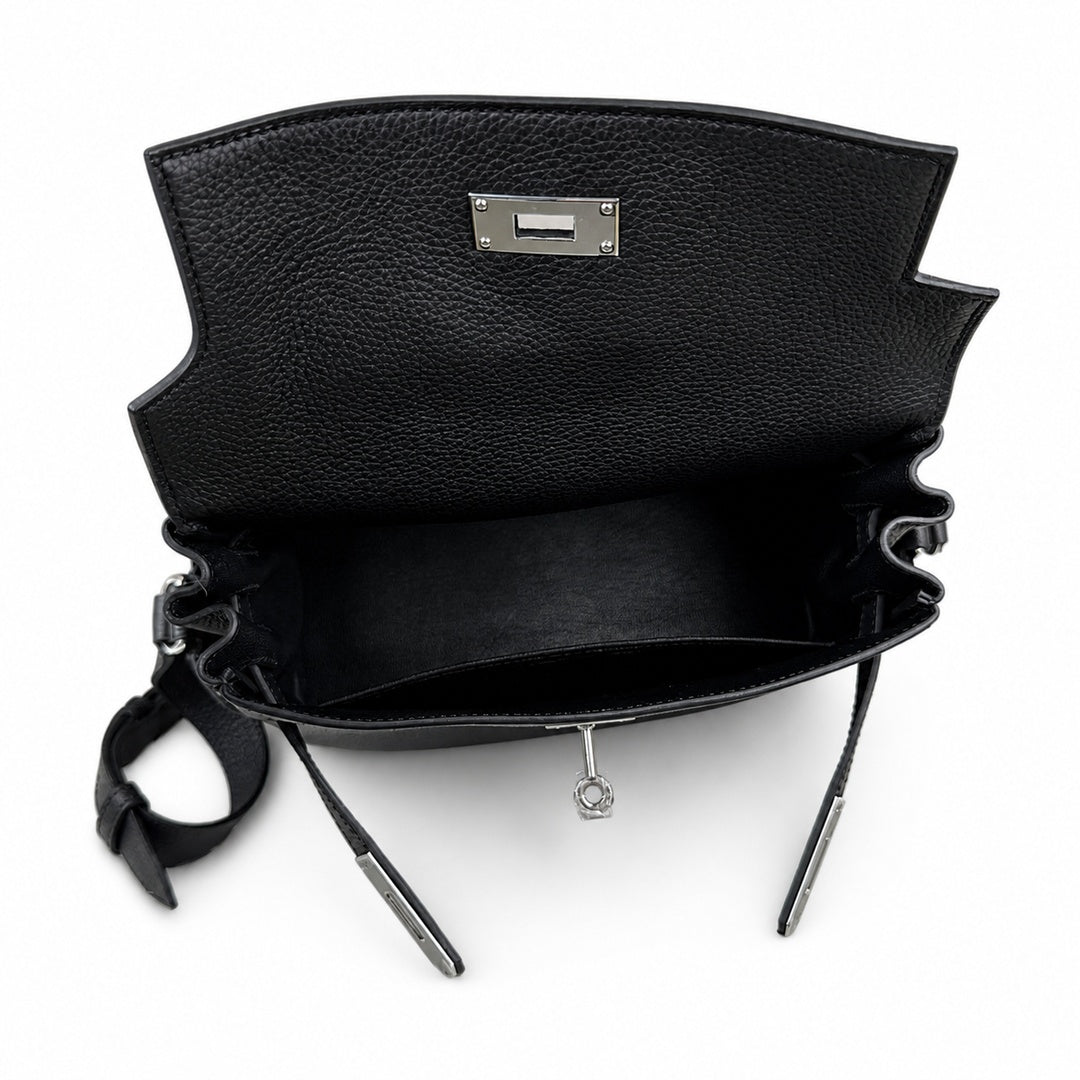 Kelly Messenger PM 27 Veau Togo, Noir, Palladium Hardware