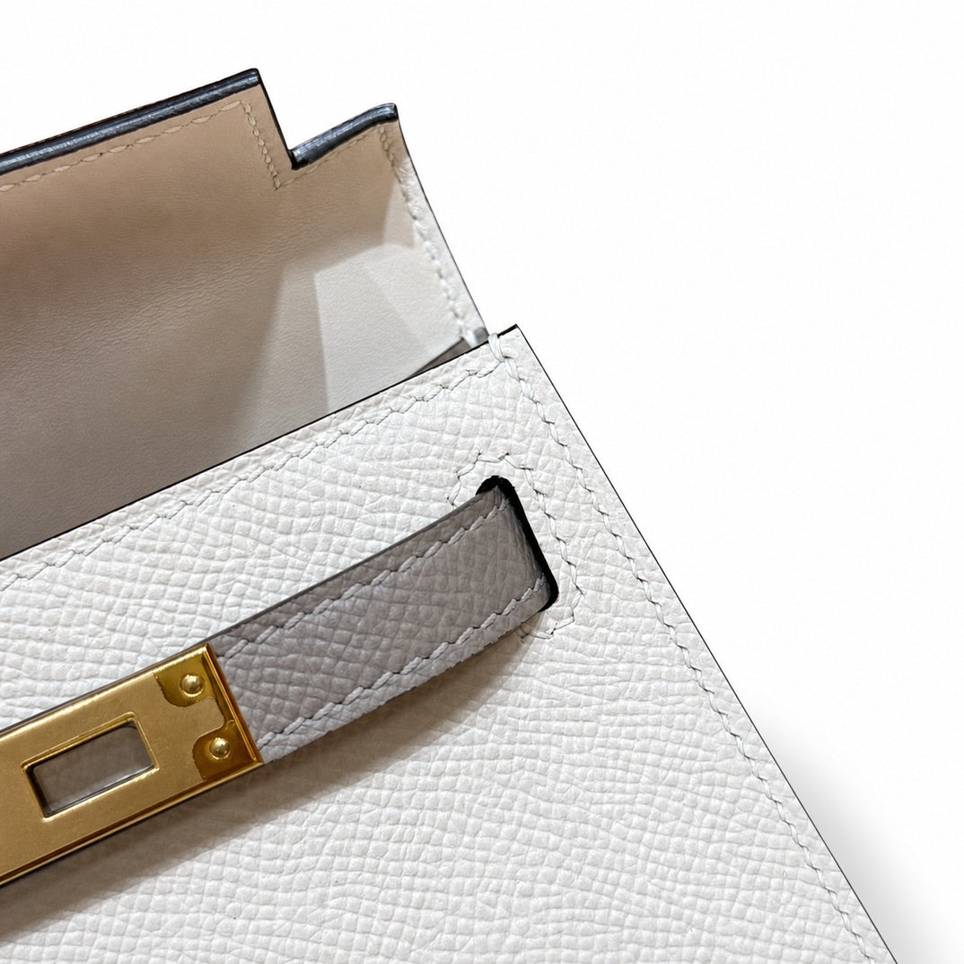 Hermès Mini Kelly II 20 Craie Epsom Calf Leather Gold Hardware