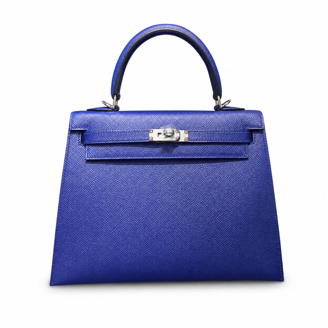 Hermès Kelly II 25cm Bleu Électrique Epsom Calf Leather Palladium Hardware