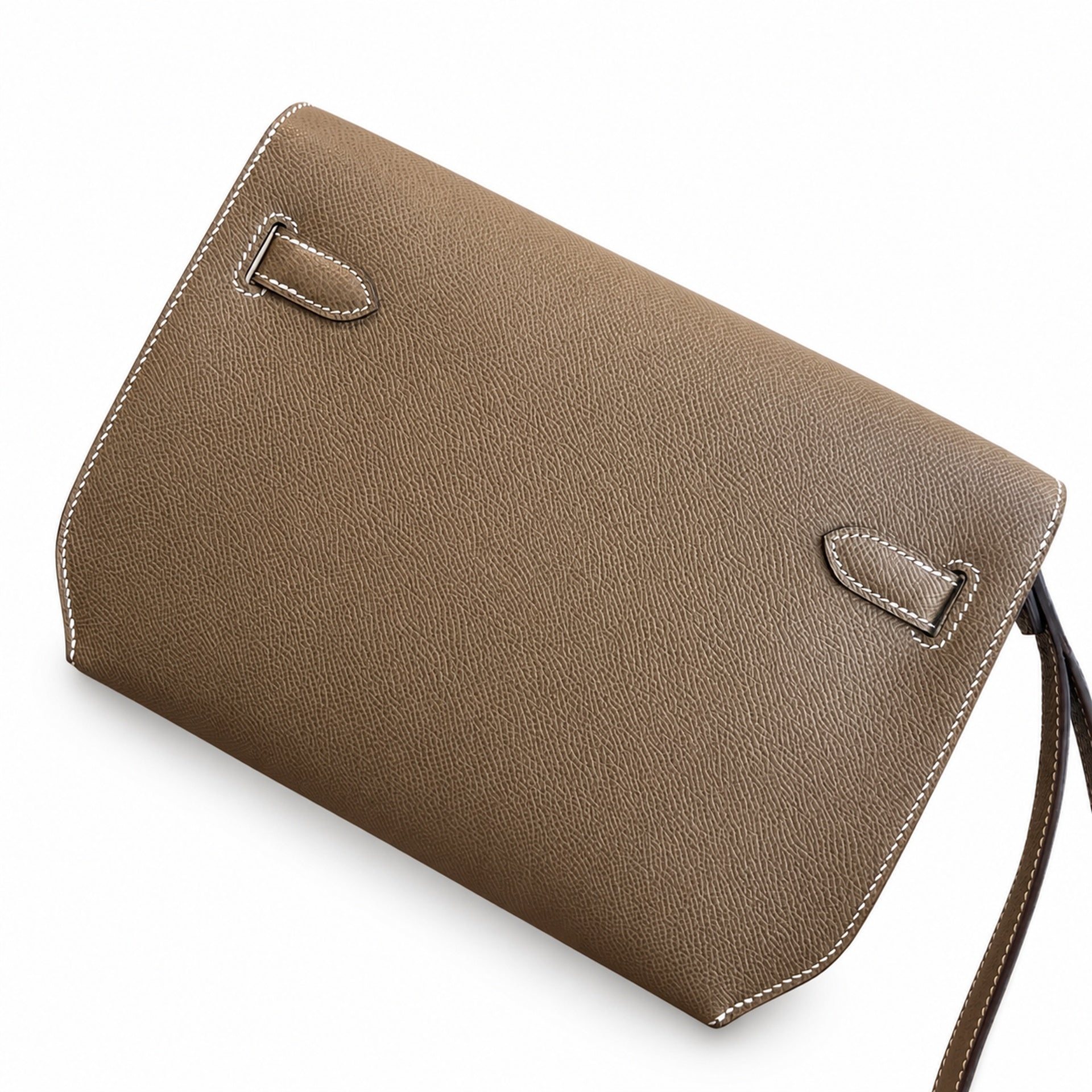 Hermès Kelly Dépêches 25 Etoupe Epsom Calf Leather Palladium Hardware