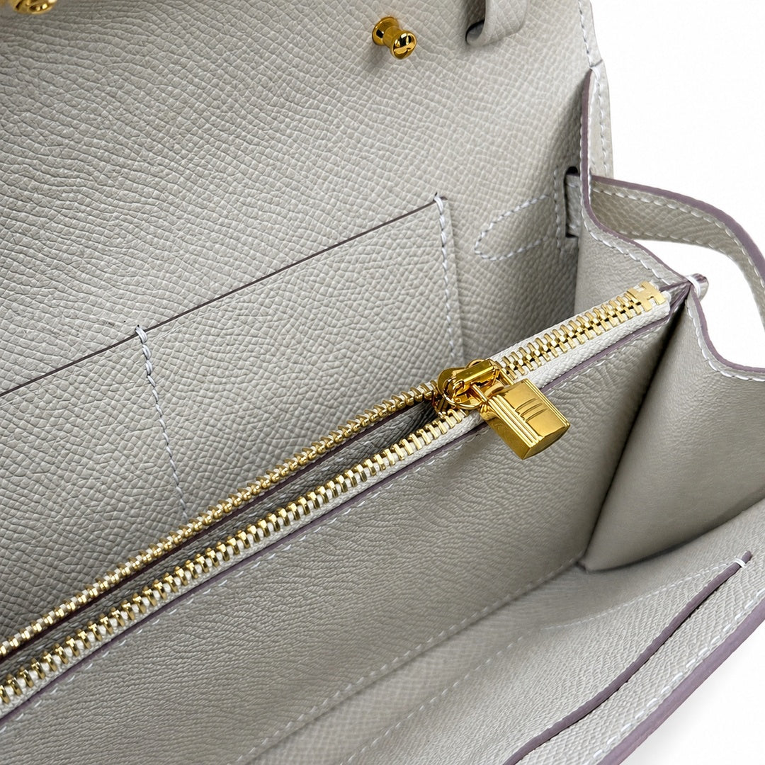Hermès Kelly To Go 19.5 Craie Epsom Calf Leather Gold Hardware
