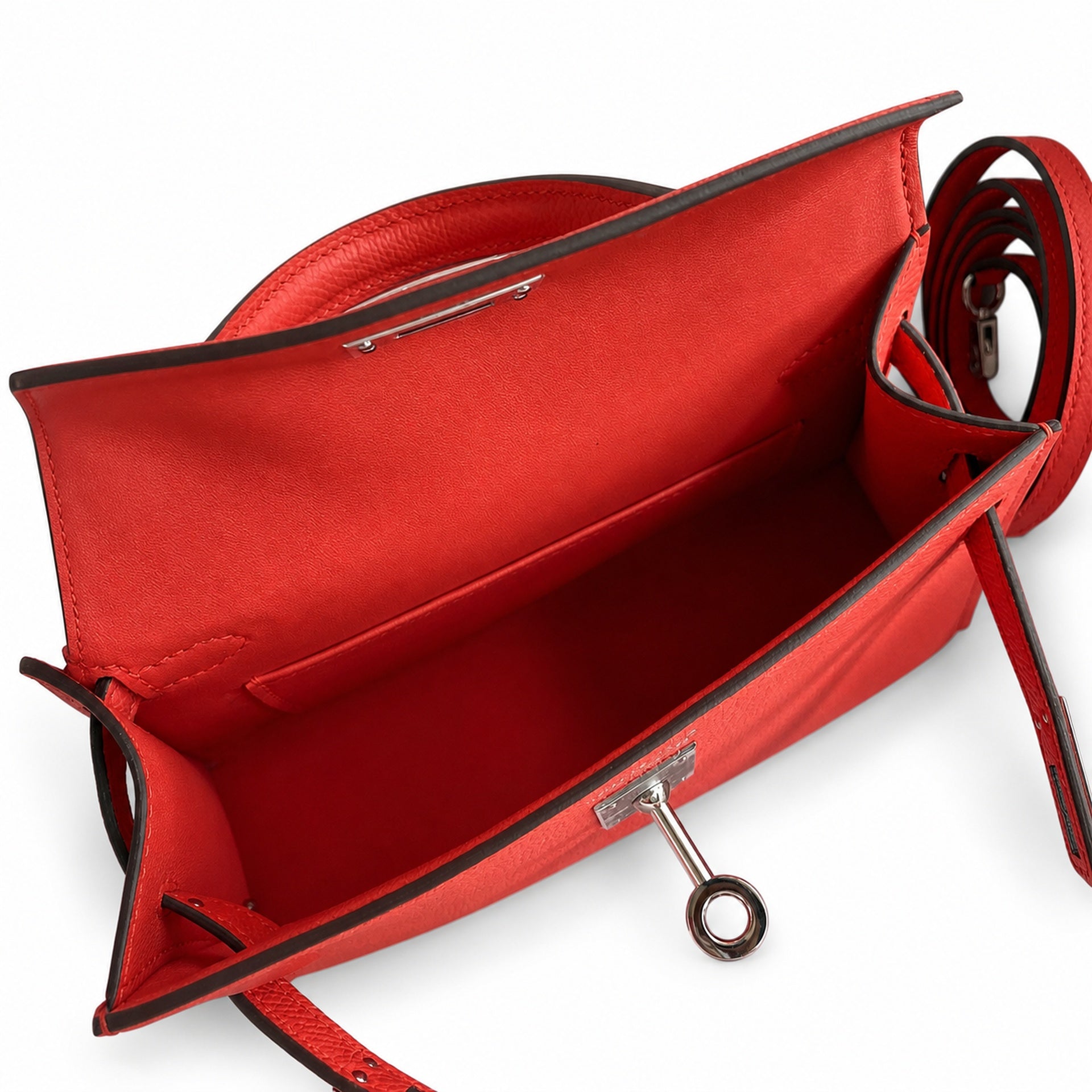 Hermès Kelly Sellier 19 Rouge Casaque Epsom Palladium Hardware
