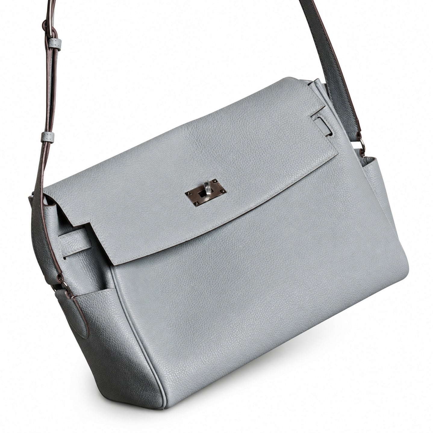 Kelly Messenger GM 31 Veau Togo, Bleu Lin, Palladium Hardware