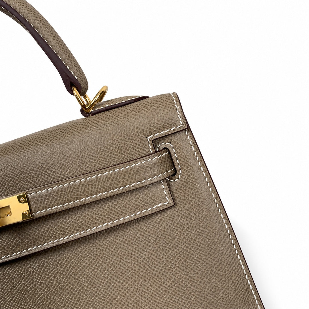 Hermès Kelly II 25cm Etoupe Epsom Calf Leather Gold Hardware