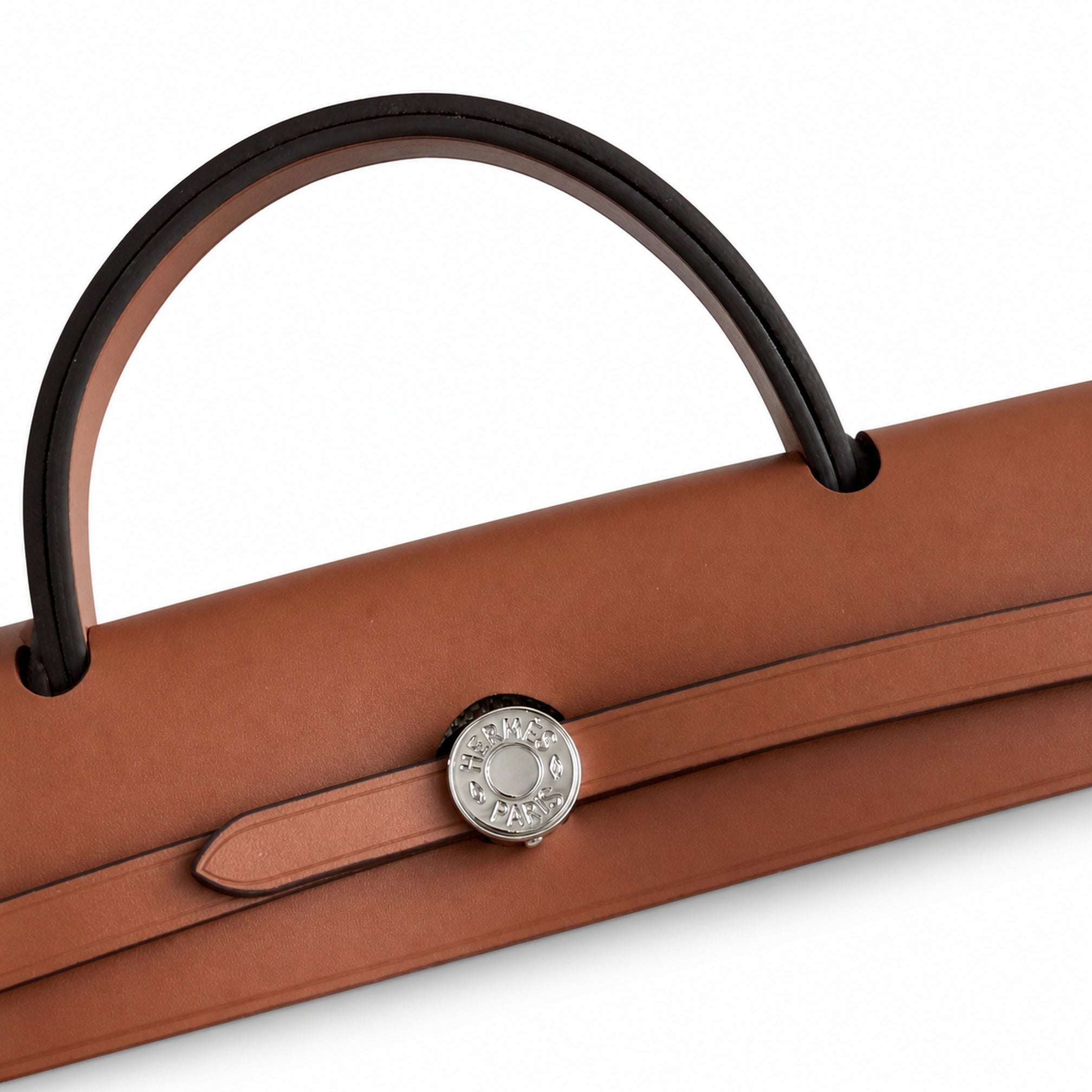 Hermès Herbag Zip 31 Beige Sable Plain Toile H / Fauve Vache Hunter Leather Palladium Hardware