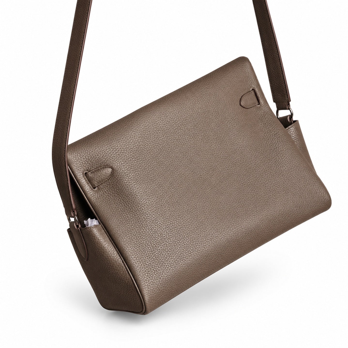 Kelly Messenger GM 31 Veau Togo, Gris Étain, Palladium Hardware