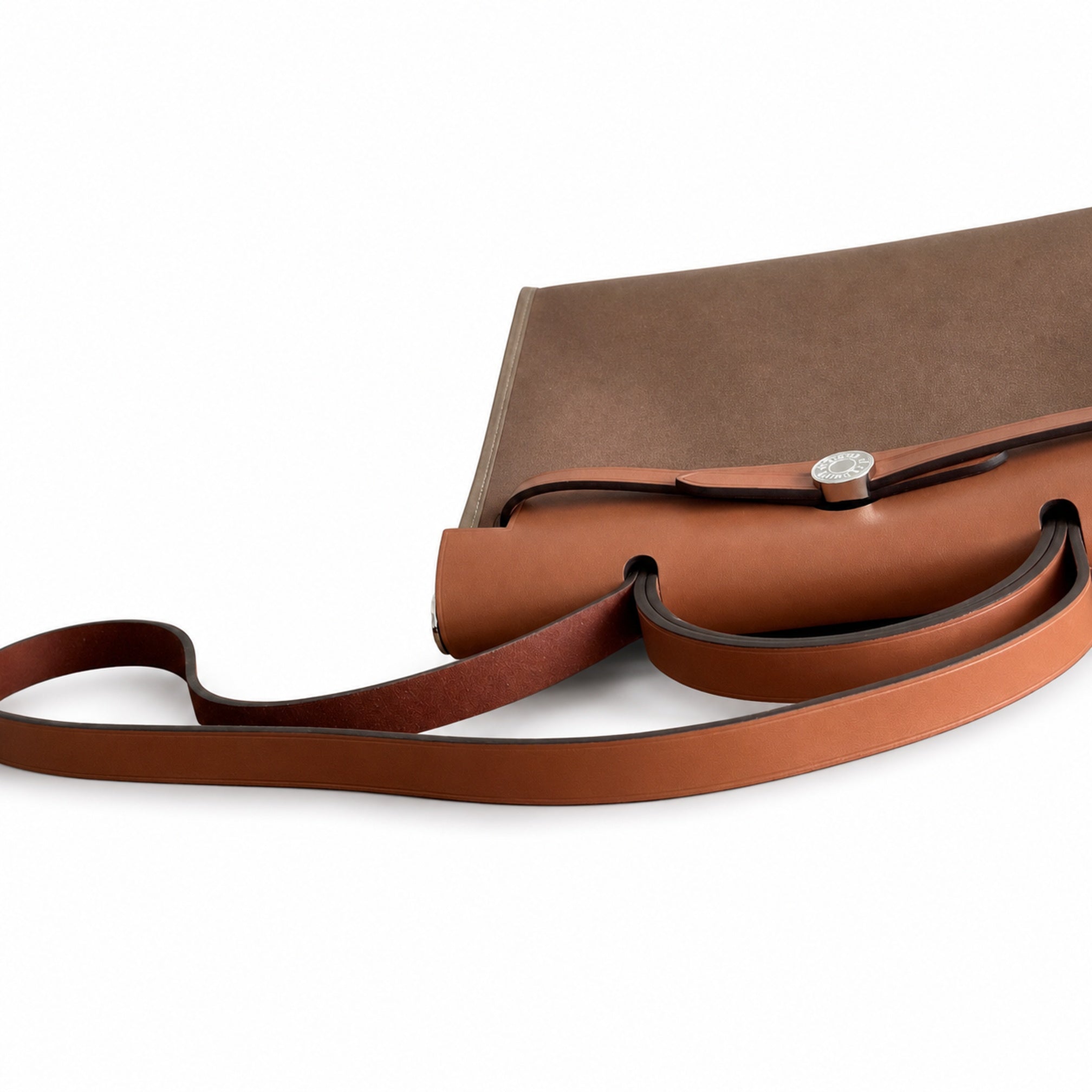 Hermès Herbag Zip 31 Etoupe Suede / Fauve Vache Hunter Leather Palladium Hardware