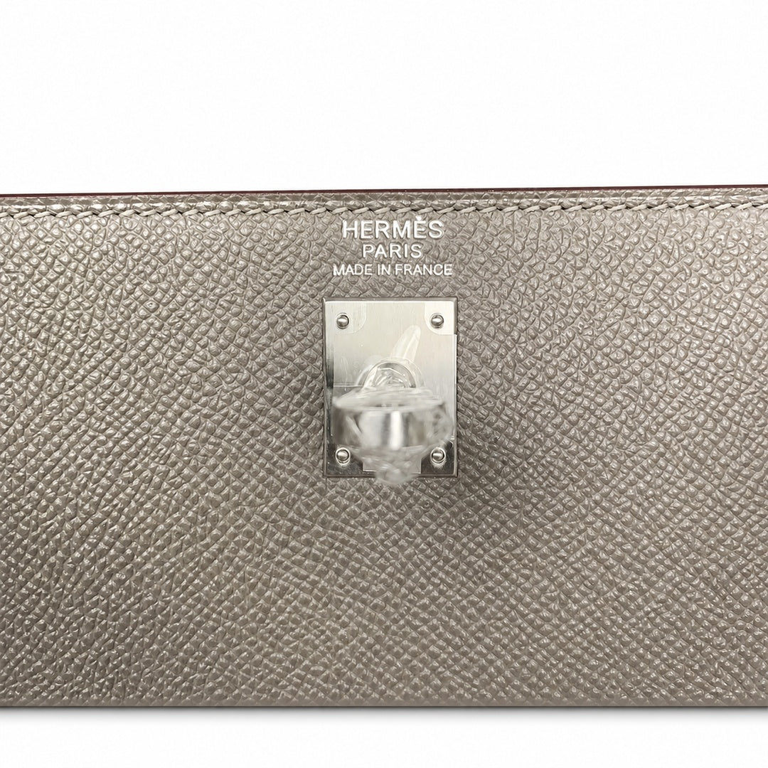 Hermès Kelly Sellier 25cm Pewter Epsom Calf Leather Palladium Hardware