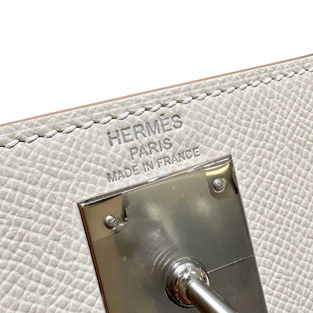 Hermès Kelly Sellier 28 Craie Epsom Calf Leather Palladium Hardware